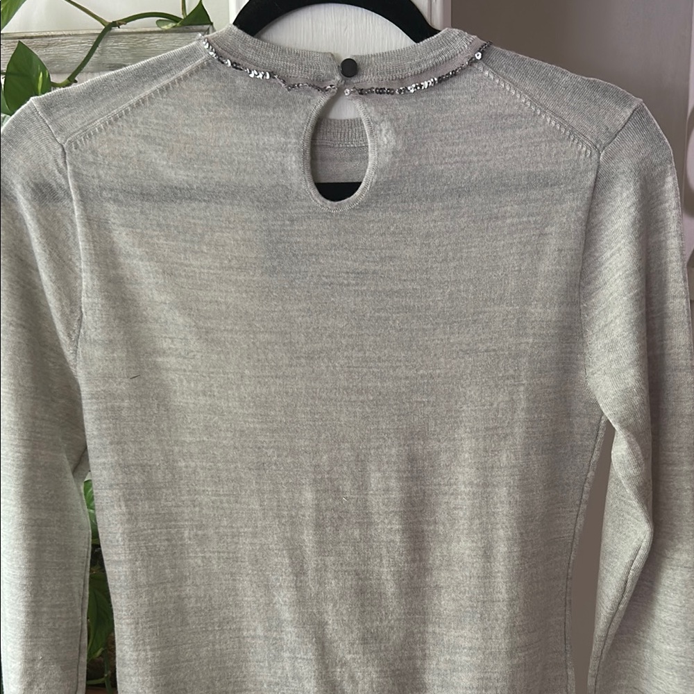 J. Crew Gray Fitted Embellished Sweatshirt - Picture 7 of 7